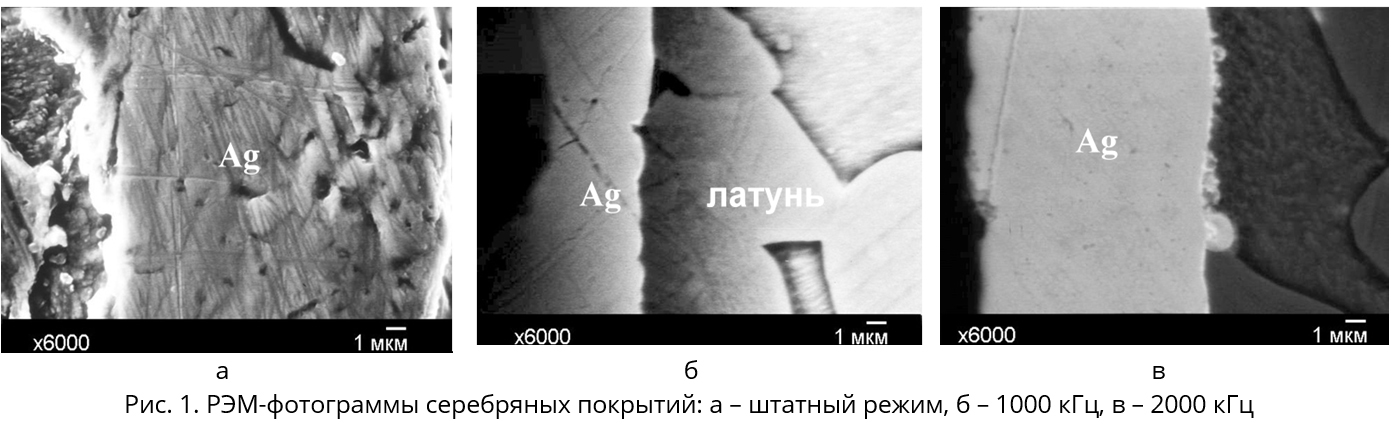 РЭМ-фотограммы серебряных покрытий